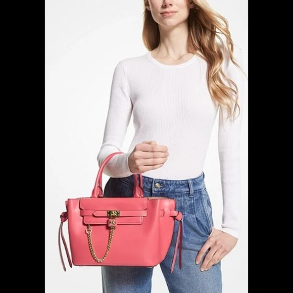 Michael Kors Hamilton Legacy Small Leather  Belted Satchel - Picture 2 of 11